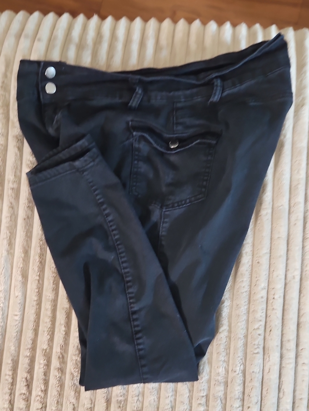 SHEIN Black Skinny Jeans with Side Button Detail